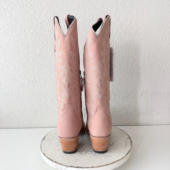 Lane Gallatin Womens Cowboy Boots 8 Pink Cowgirl Western Mid Calf Pointed Toe - Picture 3 of 11